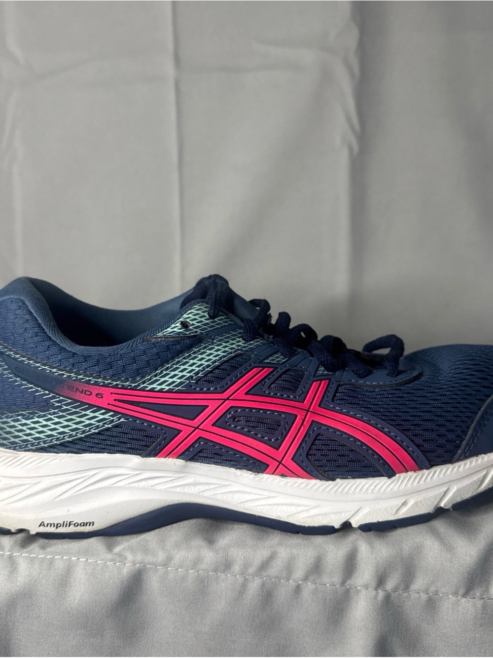 Asics Gel-Contend 6 Running Shoes Women's Size 6.5 Blue Pink Gym Walking